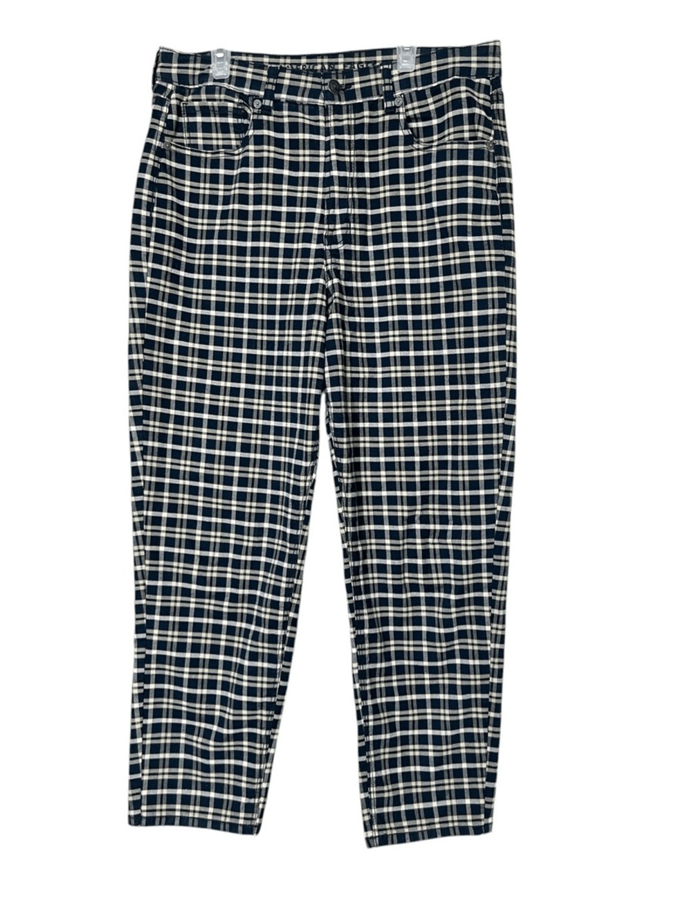 American Eagle Outfitters Brown & Cream Plaid Straight-Leg Pants